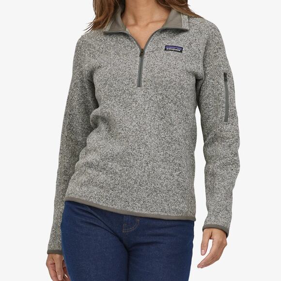 PATAGONIA Heather Grey Gray Better Sweater 1/4 Zip Fleece Pullover Women's Large - Picture 1 of 11